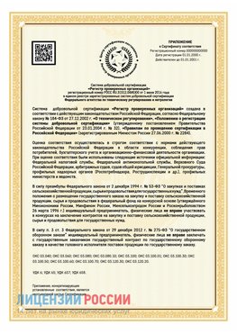 Приложение к сертификату для ИП Валуйки Сертификат СТО 03.080.02033720.1-2020